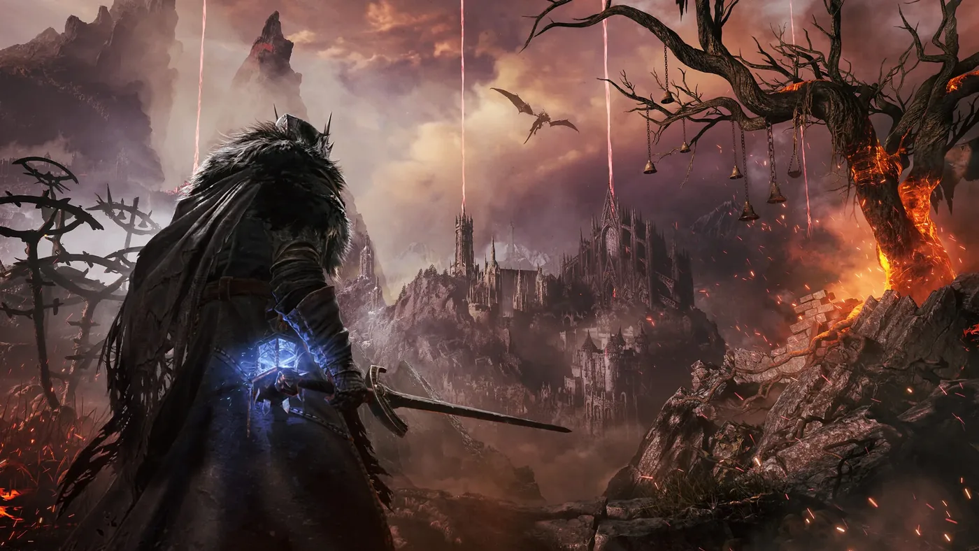 Lords of the Fallen — тёмный крестоносец с умбральной лампой в разрушенном мире